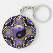 Gold Lila Energie YinYang Schlüsselkette Schlüsselanhänger (Rückseite)