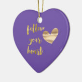 Gold Lila Folge deinem Herzen Keramik Ornament (Links)