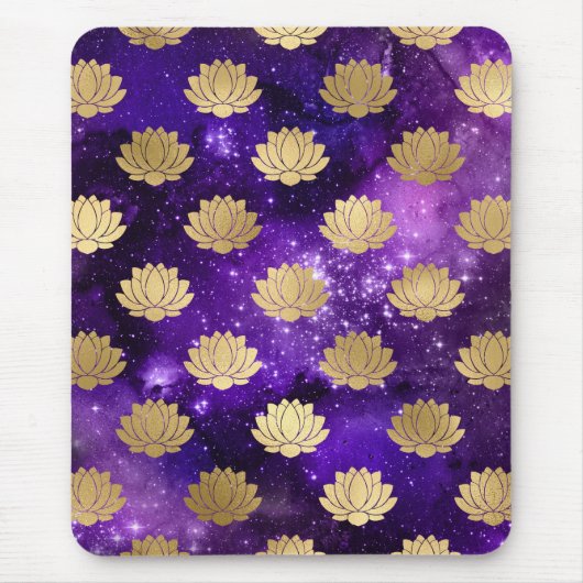 Gold & Lila Galaxy Dharma Mandala Muster Mousepad (Vorne)
