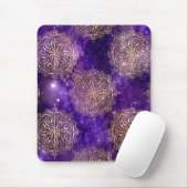 Gold & Lila Galaxy Dharma Mandala Muster Mousepad (Mit Mouse)