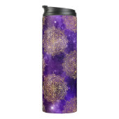 Gold & Lila Galaxy Dharma Mandala Muster Thermosbecher (Nach rechts gedreht)