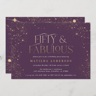 Gold lila Glitzer 50 und fabelhafte Geburtstagspar