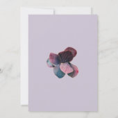 Gold Lila Hydrangeas Hochzeitsessen Probe Einladung (Rückseite)