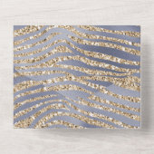 Gold Lila Luxe Glitzer Zebra Print All In One Einladung (Rückseite)