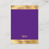 Gold Lila Luxury Earring Display Business Card Visitenkarte (Rückseite)
