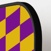 GOLD & LILA MARDI GRAS ÜBERPRÜFT PATTER PICKLEBALL SCHLÄGER (Linke Seite)