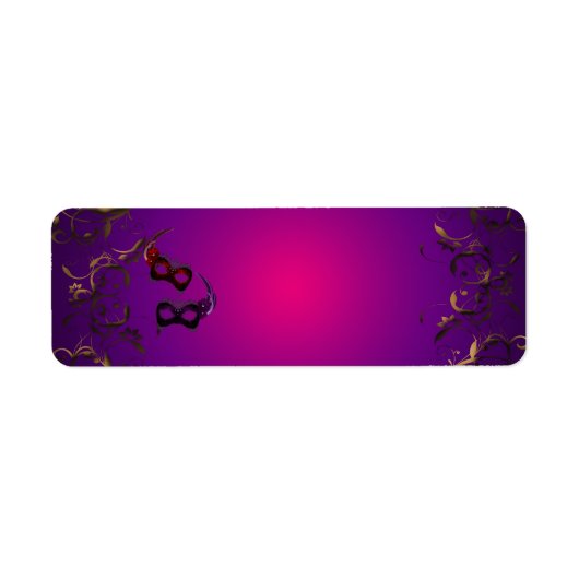 Gold Lila Masquerade Party Address Labels (Vorne)