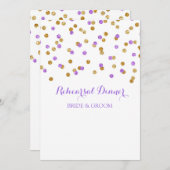 Gold Lila Probe Dinner Party Einladung (Vorne/Hinten)