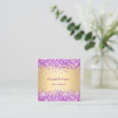 Gold lila rosa Profil Foto qr Quadratische Visitenkarte (Stehend Vorderseite)