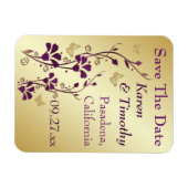 Gold, Lila Schmetterlingsflora rettet das Dattelma Magnet (Horizontal)