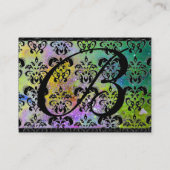 GOLD LILA SPARKLING DAMASK MONOGRAMM VISITENKARTE (Rückseite)