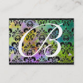 GOLD LILA SPARKLING DAMASK MONOGRAMM VISITENKARTE (Rückseite)