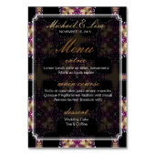 Gold Lila Tribal Wedding Menü+Tischnummer Card Tischnummer (Rückseite)