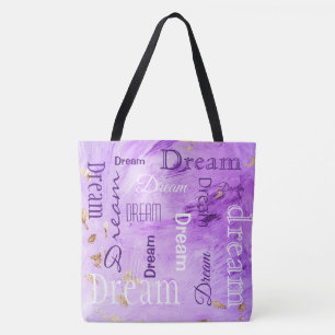 Gold Lila Typografie Script Watercolor Tasche
