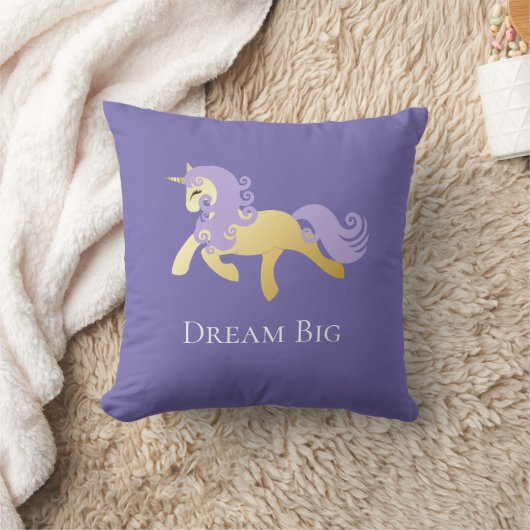 Gold Lila Unicorn Kissen (Decke)