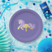 Gold Lila Unicorn Pappteller (Party)