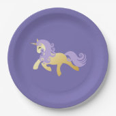 Gold Lila Unicorn Pappteller (Vorderseite)