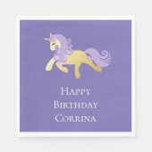Gold Lila Unicorn Serviette (Vorderseite)