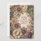 Gold Lila Vintage Wedding William Morris Einladung (Vorderseite)