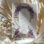 Gold Lila Vintage Wedding William Morris Folieneinladung