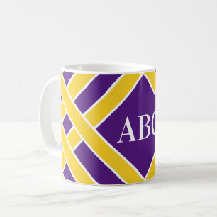 Gold/lila/weiße Bänder, Streifen, fertigen Kaffeetasse