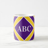 Gold/lila/weiße Bänder, Streifen, fertigen Kaffeetasse (Mittel)