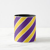 Gold/lila, weiße Bänder, Streifen, geangelt, Tasse (Zentrum)