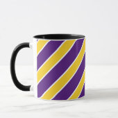 Gold/lila, weiße Bänder, Streifen, geangelt, Tasse (Links)