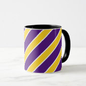 Gold/lila, weiße Bänder, Streifen, geangelt, Tasse (VorderseiteRechts)