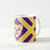 Gold/lila/weiße Bänder/Streifen, keltischer Kaffeetasse (VorderseiteRechts)