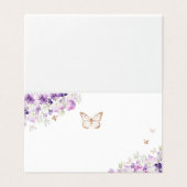 Gold lila Wildblumen Schmetterling-Platzkarten (Außenseite Aufgefaltet)