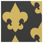 Gold-Lilie auf Schwarz Stoff (Nahaufnahme)