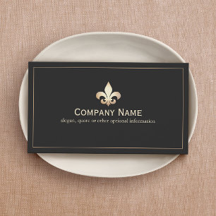 Gold Lilie Black Business Card Visitenkarte