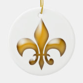 Gold Lilie Christmas Keramikornament (Vorne)