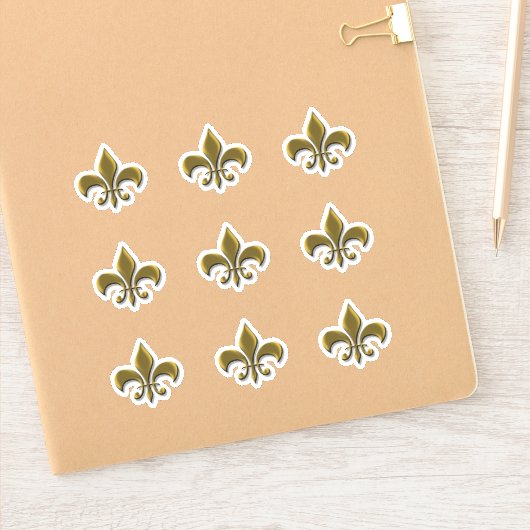 Gold Lilie Elegante French Sticker (Notizbuch)