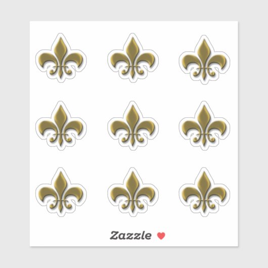 Gold Lilie Elegante French Sticker (Blatt)