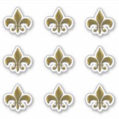Gold Lilie Elegante French Sticker (Vorderseite)
