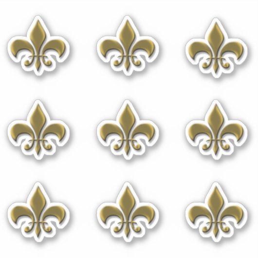 Gold Lilie Elegante French Sticker (Vorderseite)