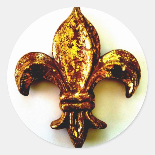 GOLD LILIE HIGH CONTRAST DRUCK RUNDER AUFKLEBER (Vorderseite)