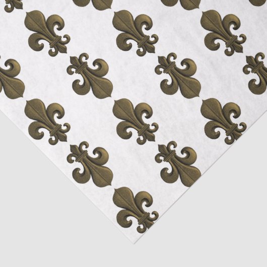 Gold Lilie Pattern Französisch Decoupage Seidenpapier (Detail)