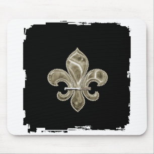 Gold Lilie Ragged Border Mousepad