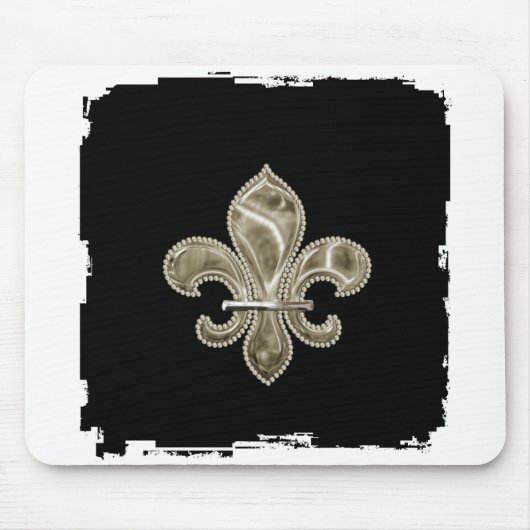 Gold Lilie Ragged Border Mousepad (Vorne)