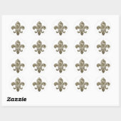 Gold Lilie Round Stickers (Blatt)