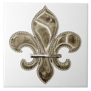 Gold Lilie Square Keramik Tile Fliese
