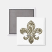 Gold Lilie Square Magnet (Vorderseite/Rückseite)