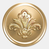 Gold Lilie Umschlag Aufkleber (Vorderseite)