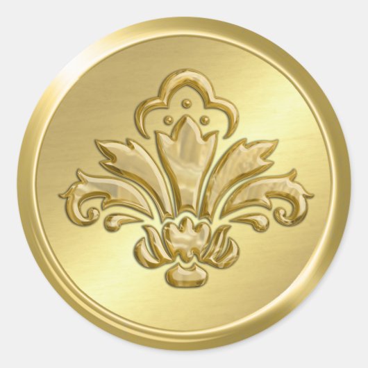 Gold Lilie Umschlag Aufkleber (Vorderseite)