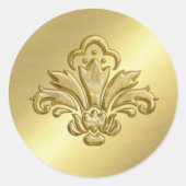 Gold Lilie Umschlag Aufkleber (Vorderseite)