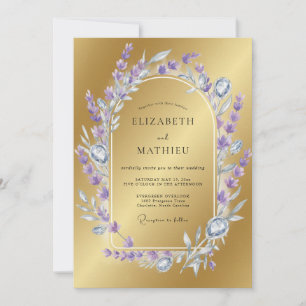 Gold-Lilien-Hochzeit Einladung