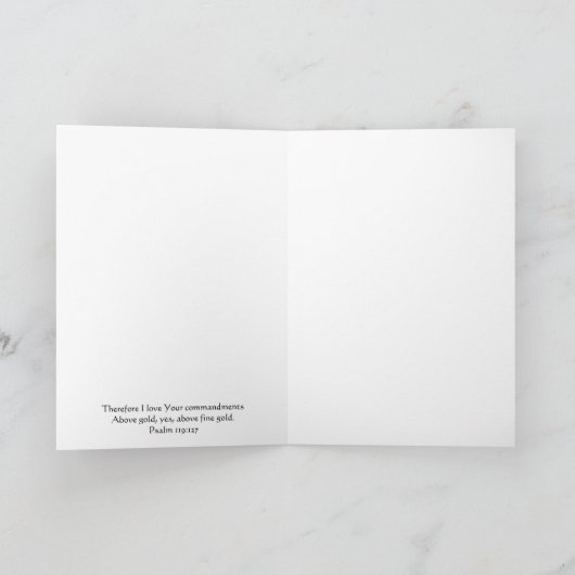 Gold Lily Scripture Card Psalm 119:127 Karte (Innenseite)